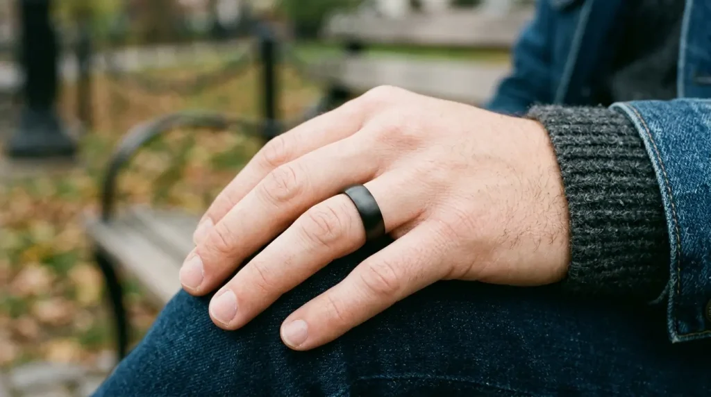 1. Sleek Black Titanium Ring