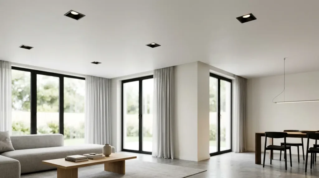 10. Minimalist Recessed Ceiling Lights for a Sleek Finish