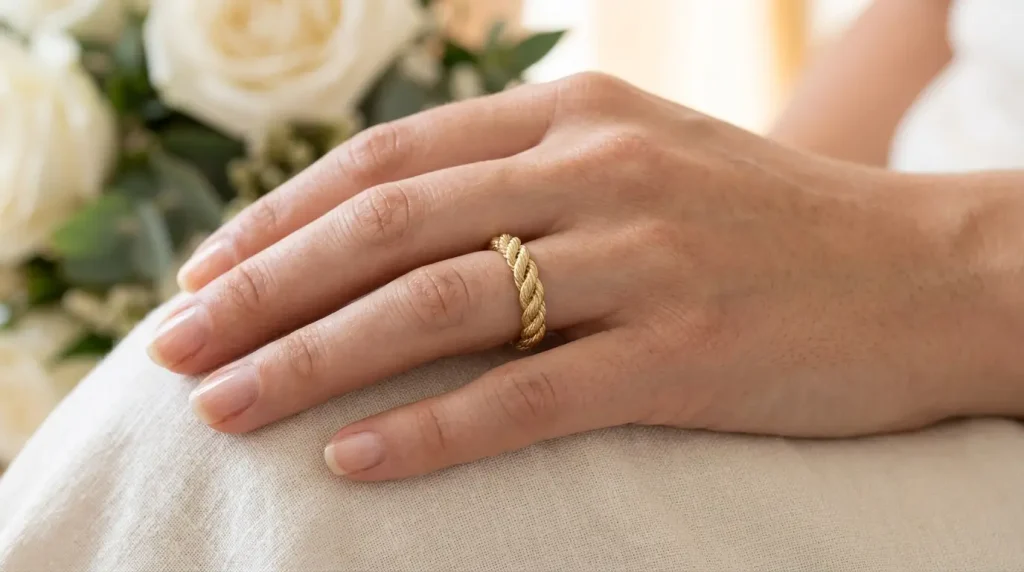 12. Twisted Rope Design Wedding Band