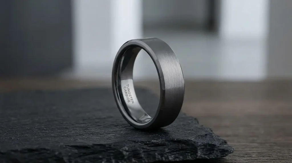 18. Flat Edge Tungsten Ring