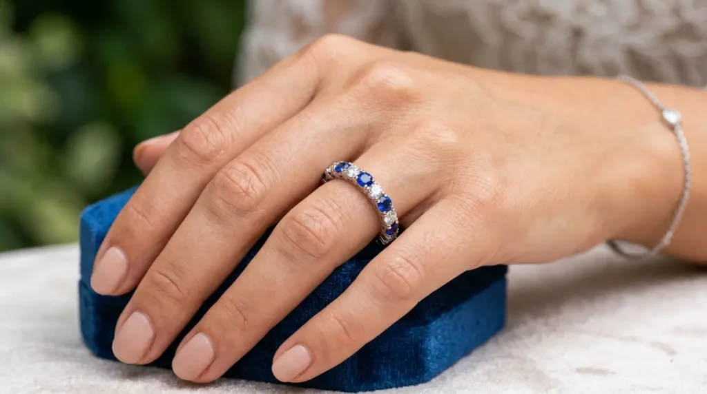 19. Sapphire and Platinum Band