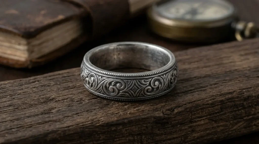 20. Vintage-Inspired Silver Band