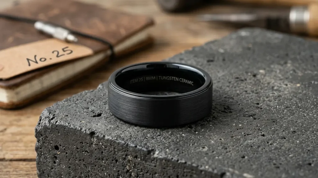 25. Brushed Black Ceramic Ring