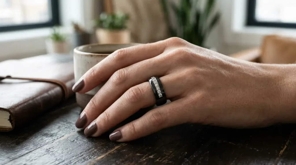 29. Black Ceramic and Diamond Ring