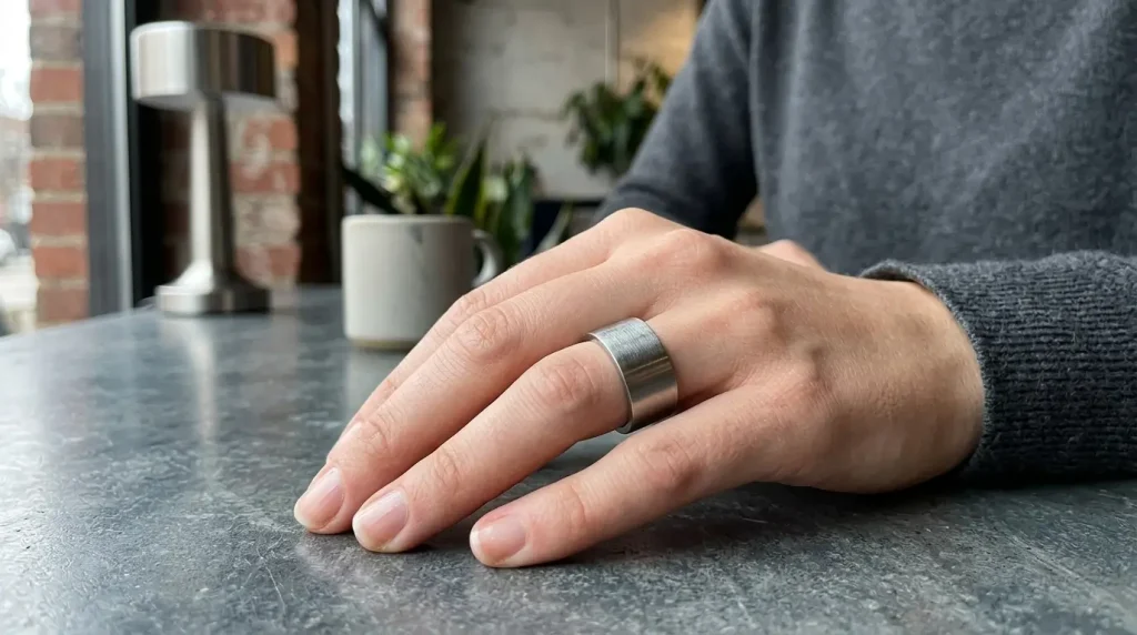 3. Brushed Stainless Steel Ring