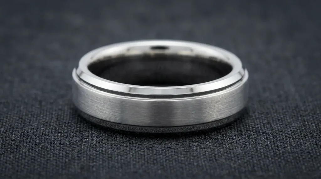 30. Platinum Beveled Edge Band