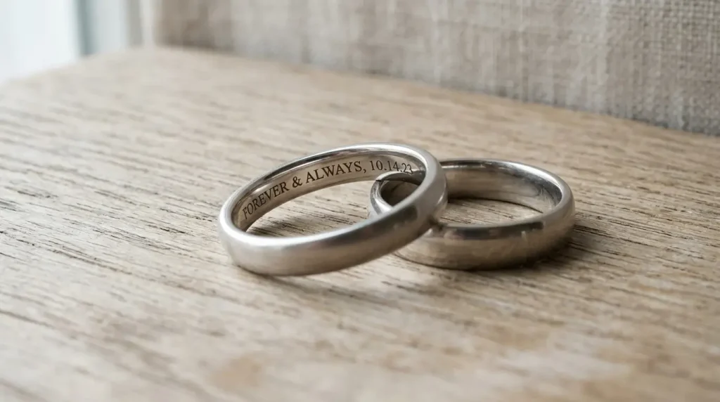 4. Custom Engraved Platinum Band