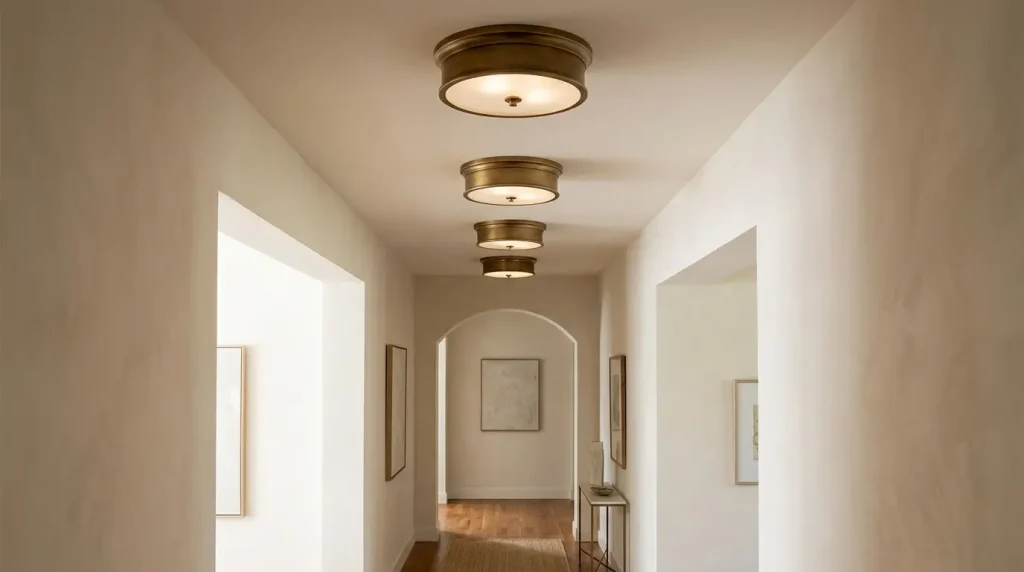 4. Simple Flush Mount Lights with a Luxe Finish