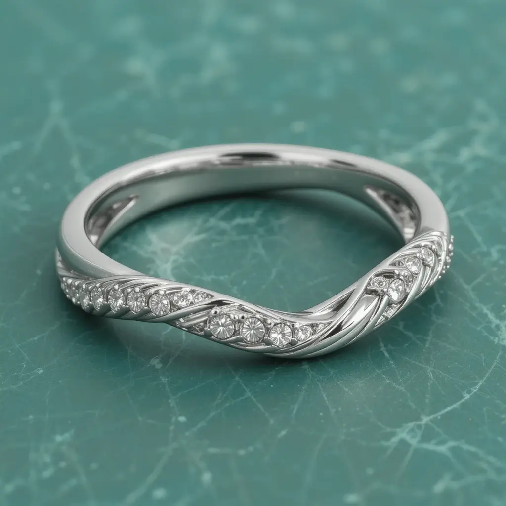 Bezel Set Diamond Band with a Twist
