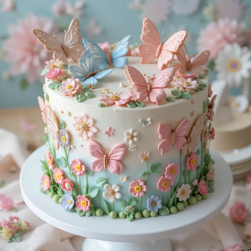 Butterfly Garden Cake