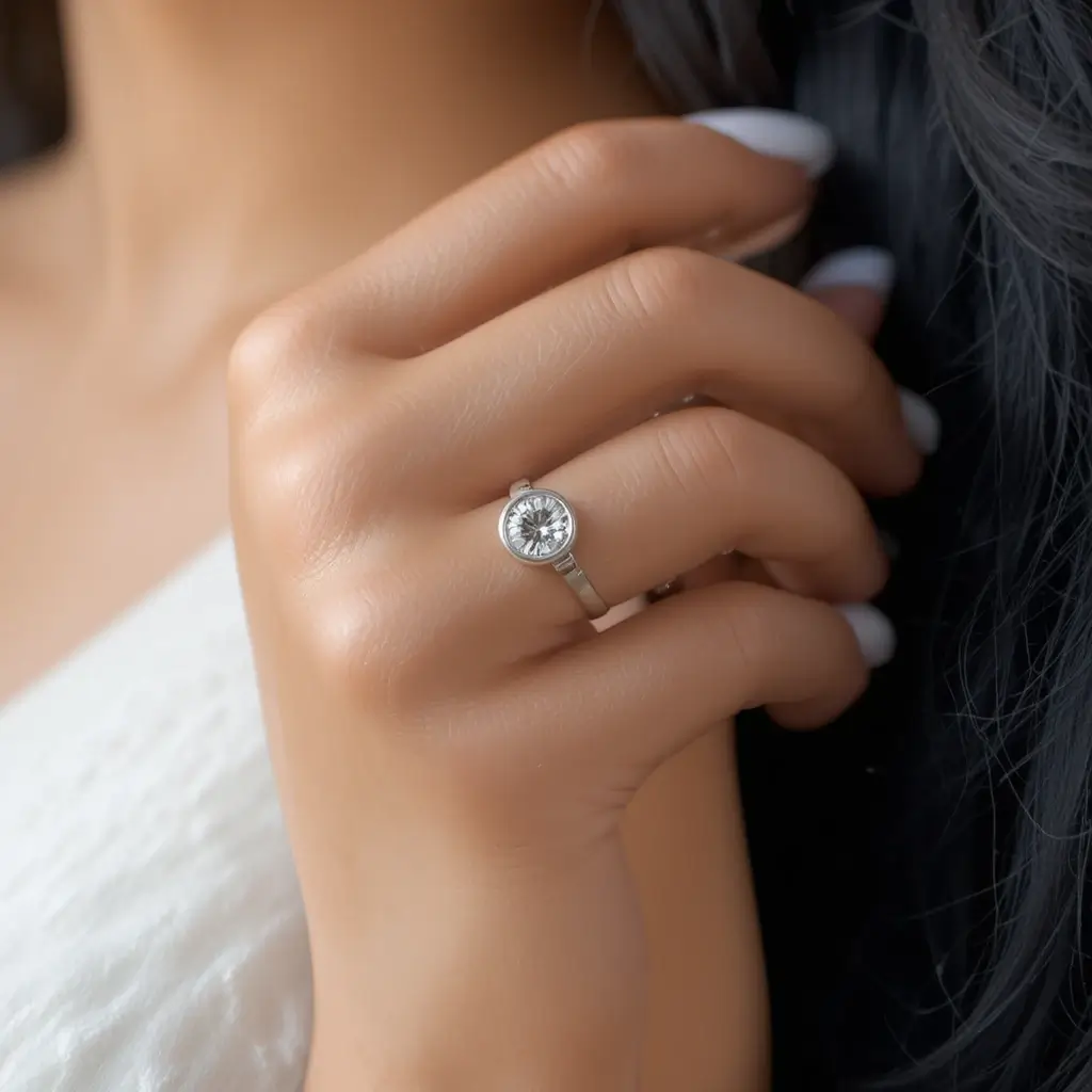 Classic White Gold Bezel Set Band