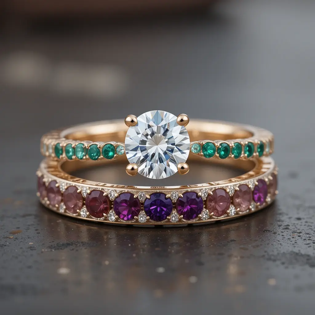 Colored Gemstone Band