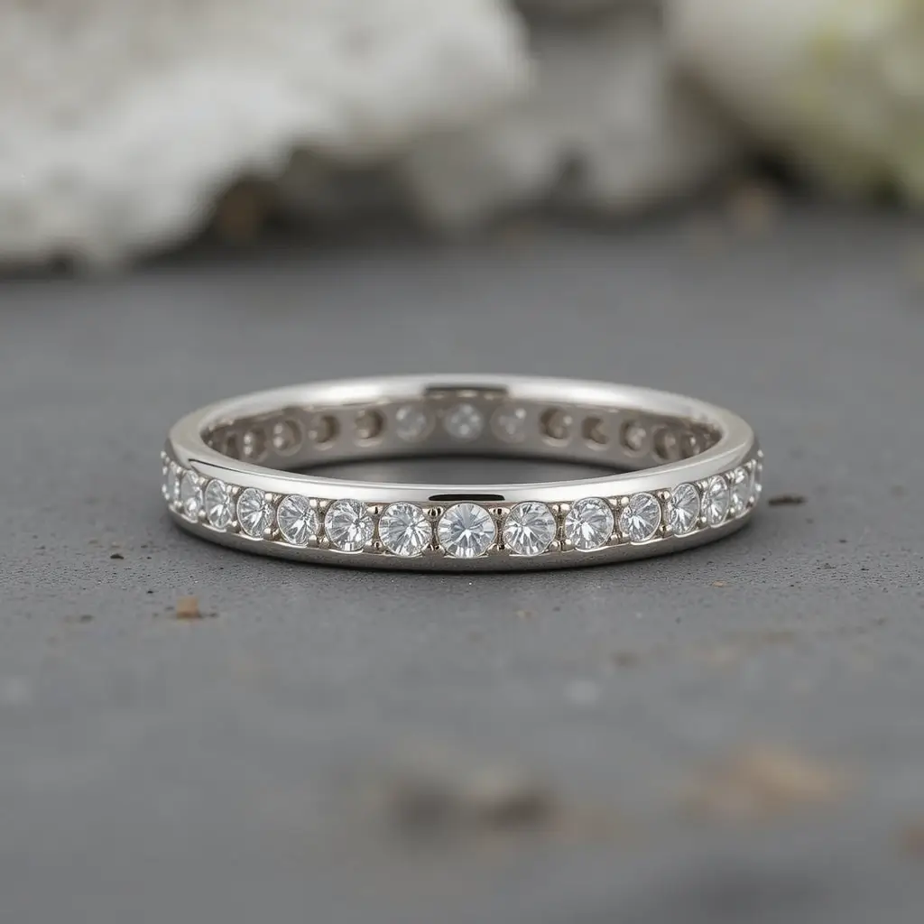 Custom Bezel Set Wedding Band