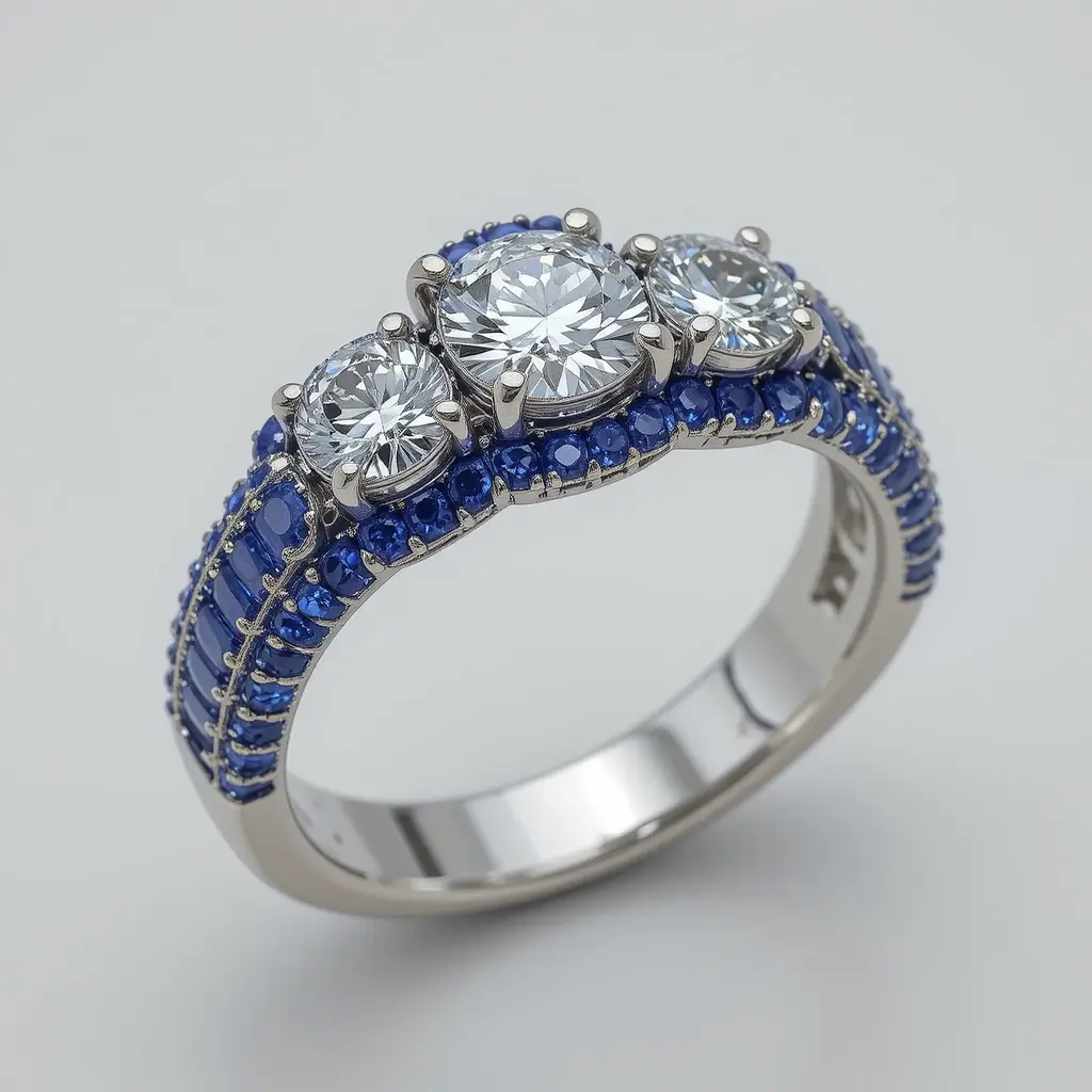 Custom Sapphire Halo Band