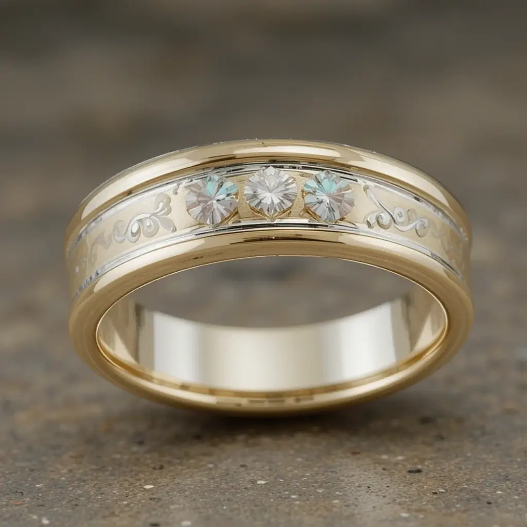 Diamond Bezel Set Wedding Band
