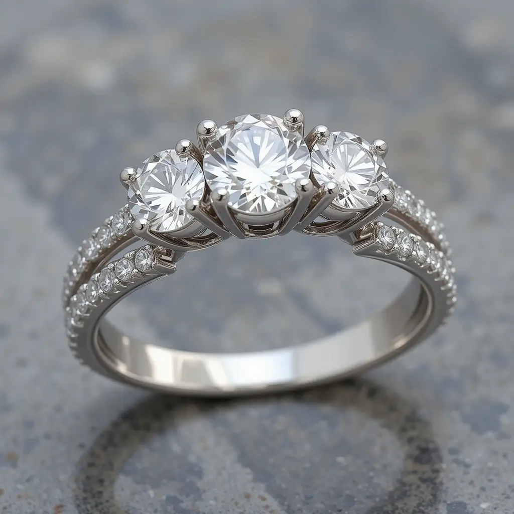 Diamond-Studded Split Shank Band