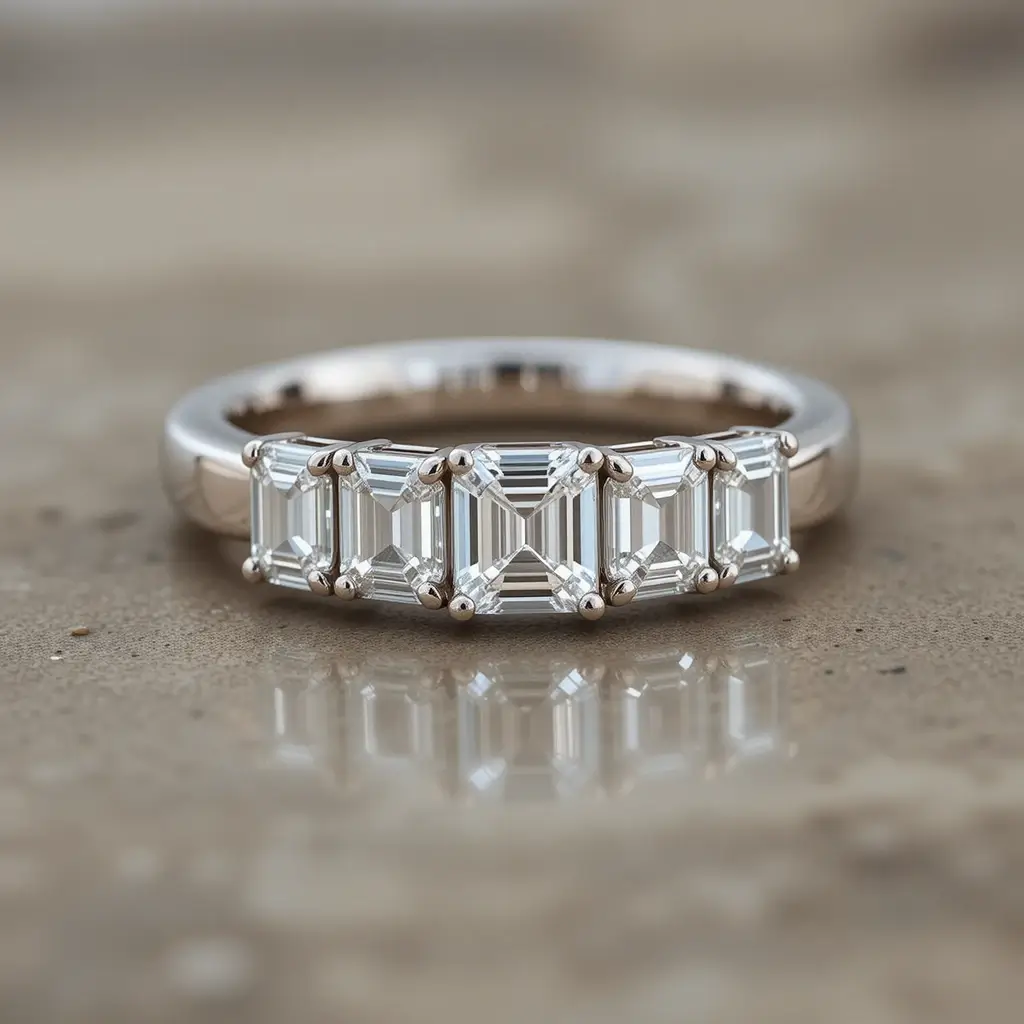Emerald-Cut Diamond Band