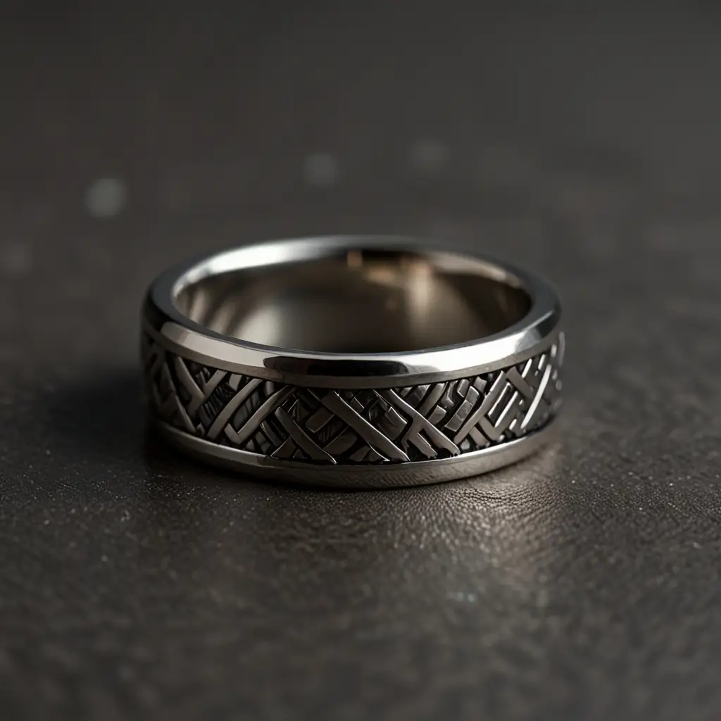 Geometric Pattern Wedding Band