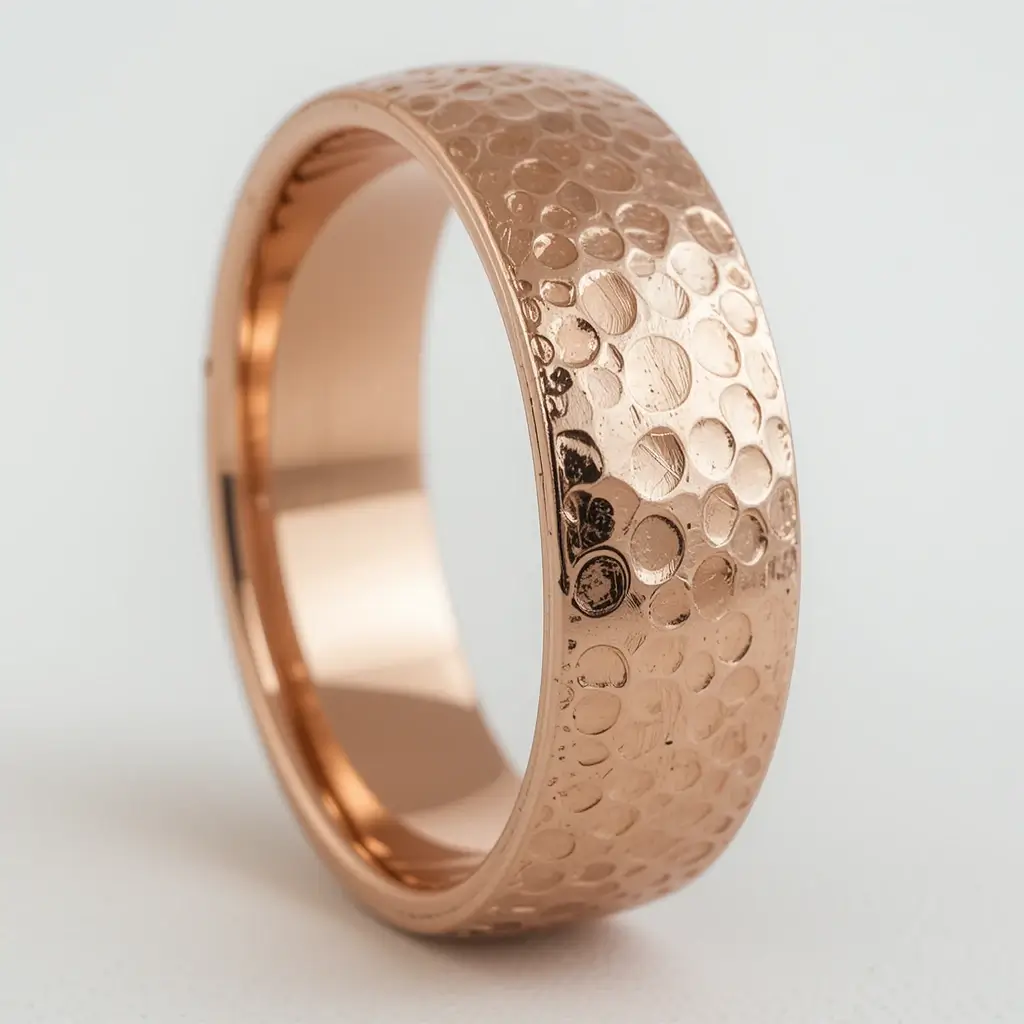 Hammered Rose Gold Band
