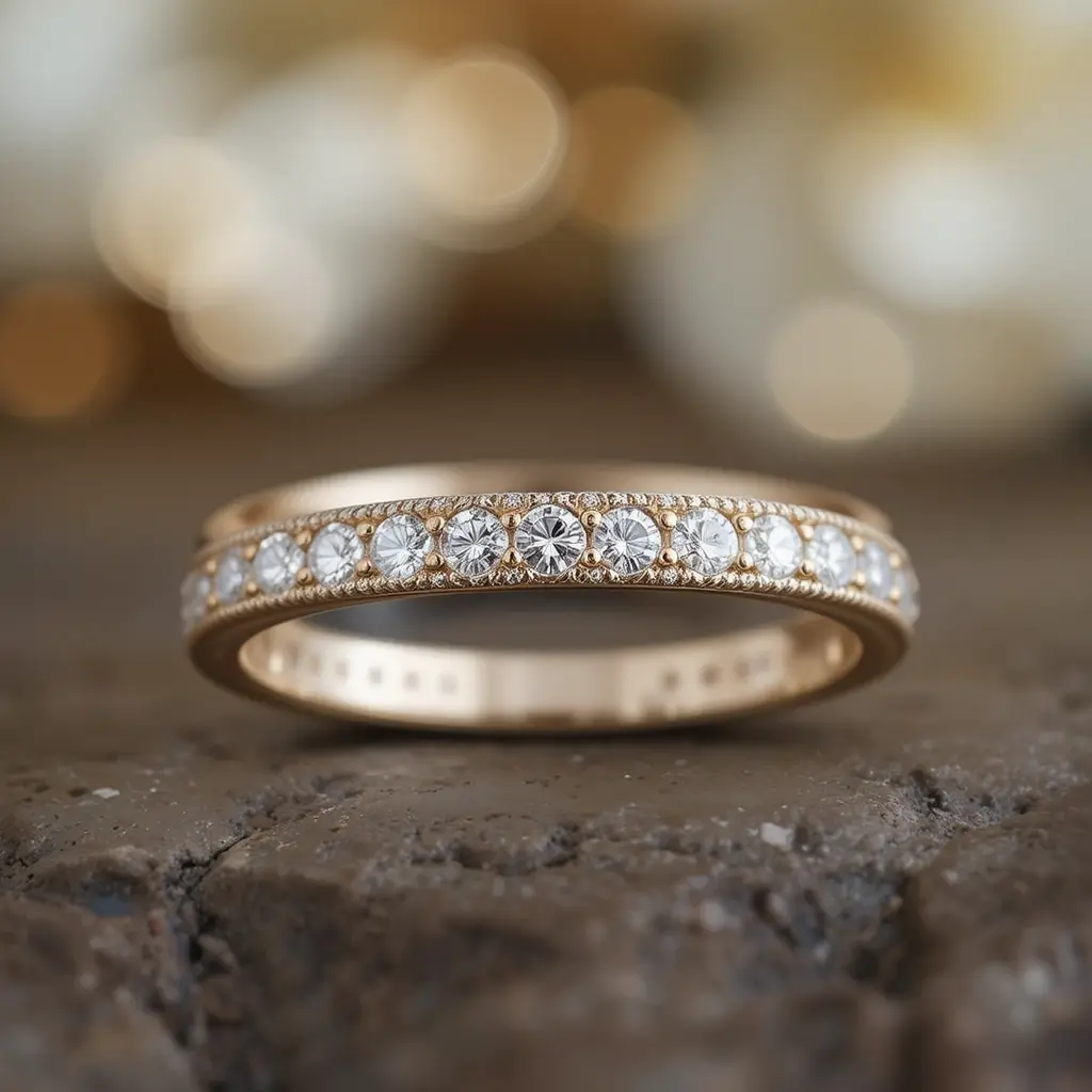 Milgrain Edge Diamond Band