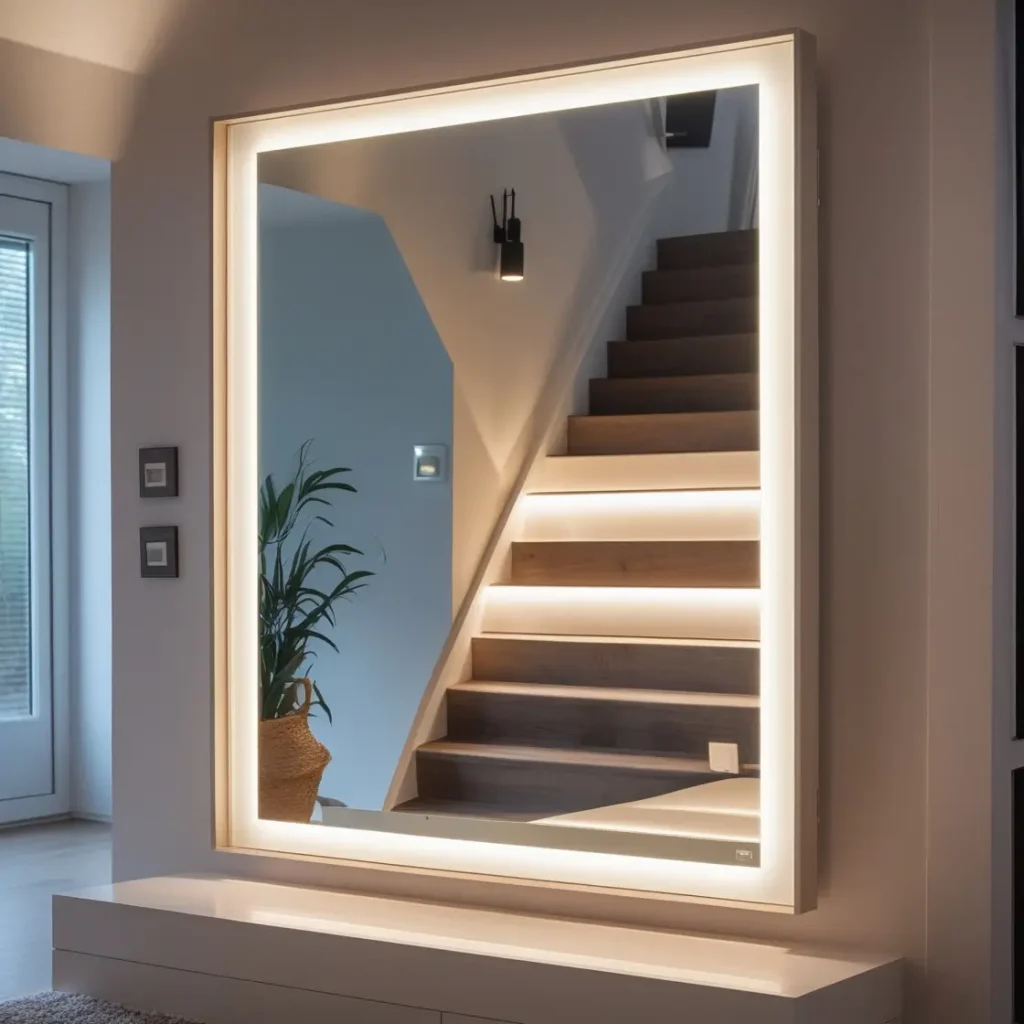 Mirror with Backlighting for Subtle Drama