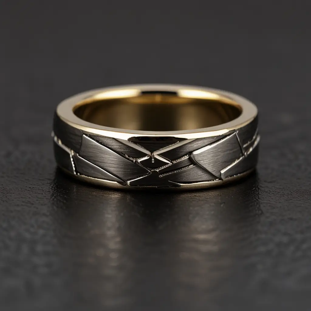 Modern Cross-Section Wedding Band