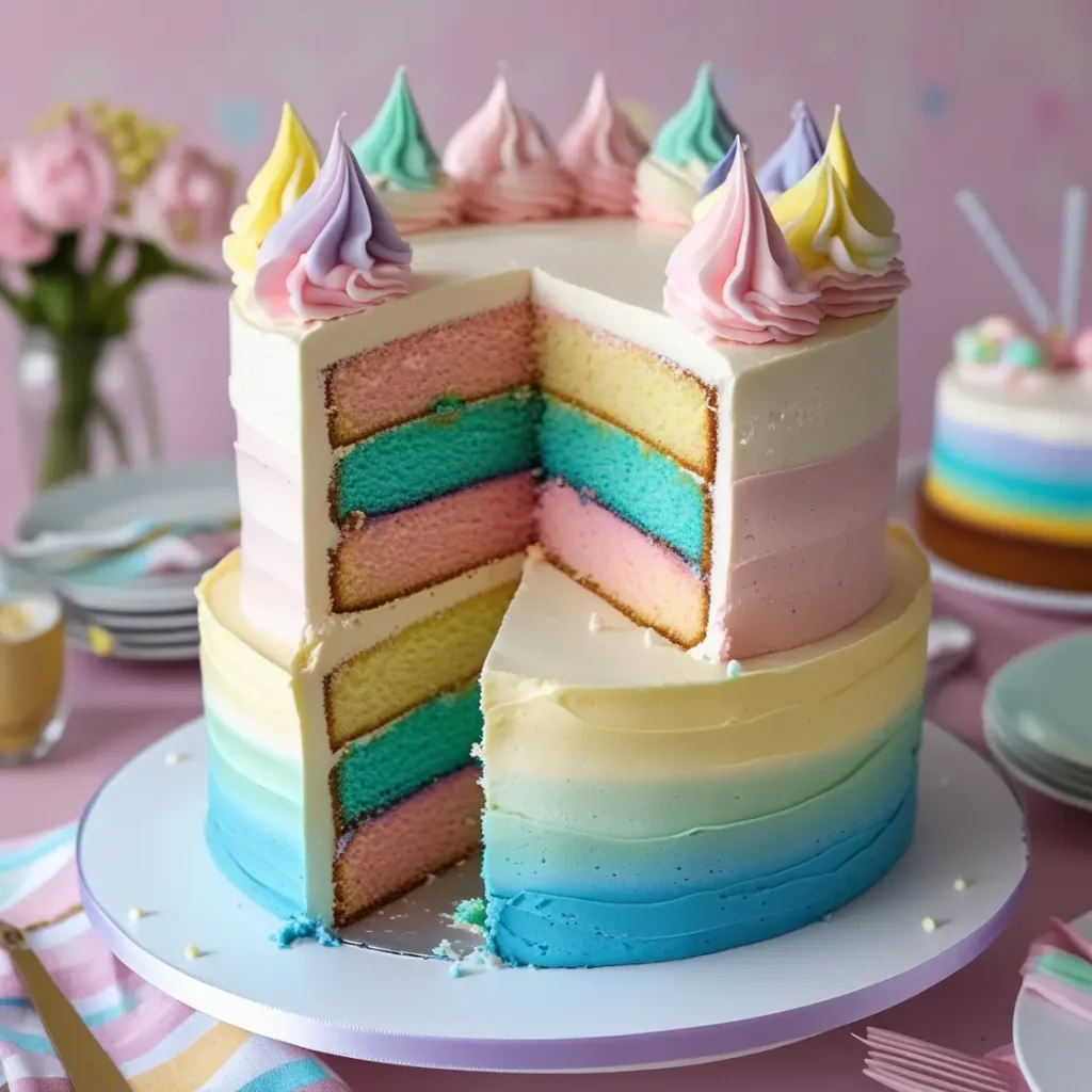 Pastel Rainbow Cake