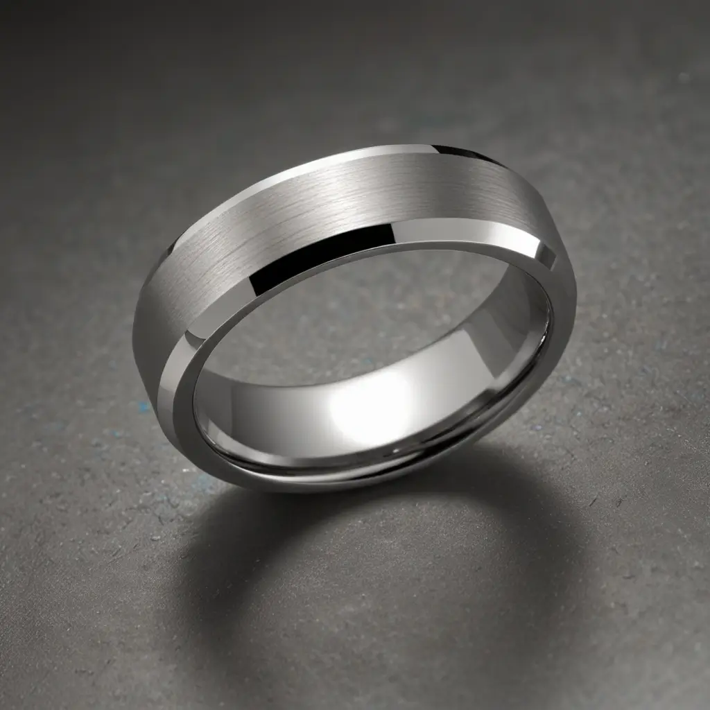 Platinum Beveled Edge Band