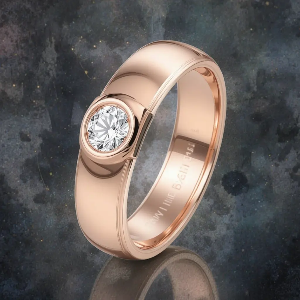 Platinum Bezel Set Wedding Band