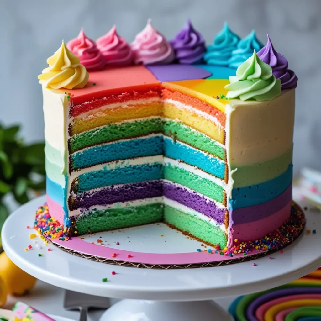 Rainbow Buttercream Cake