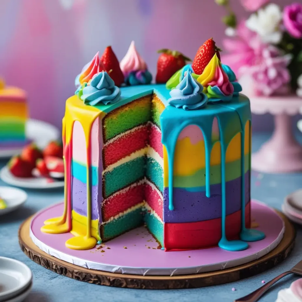 Rainbow Drip Cake