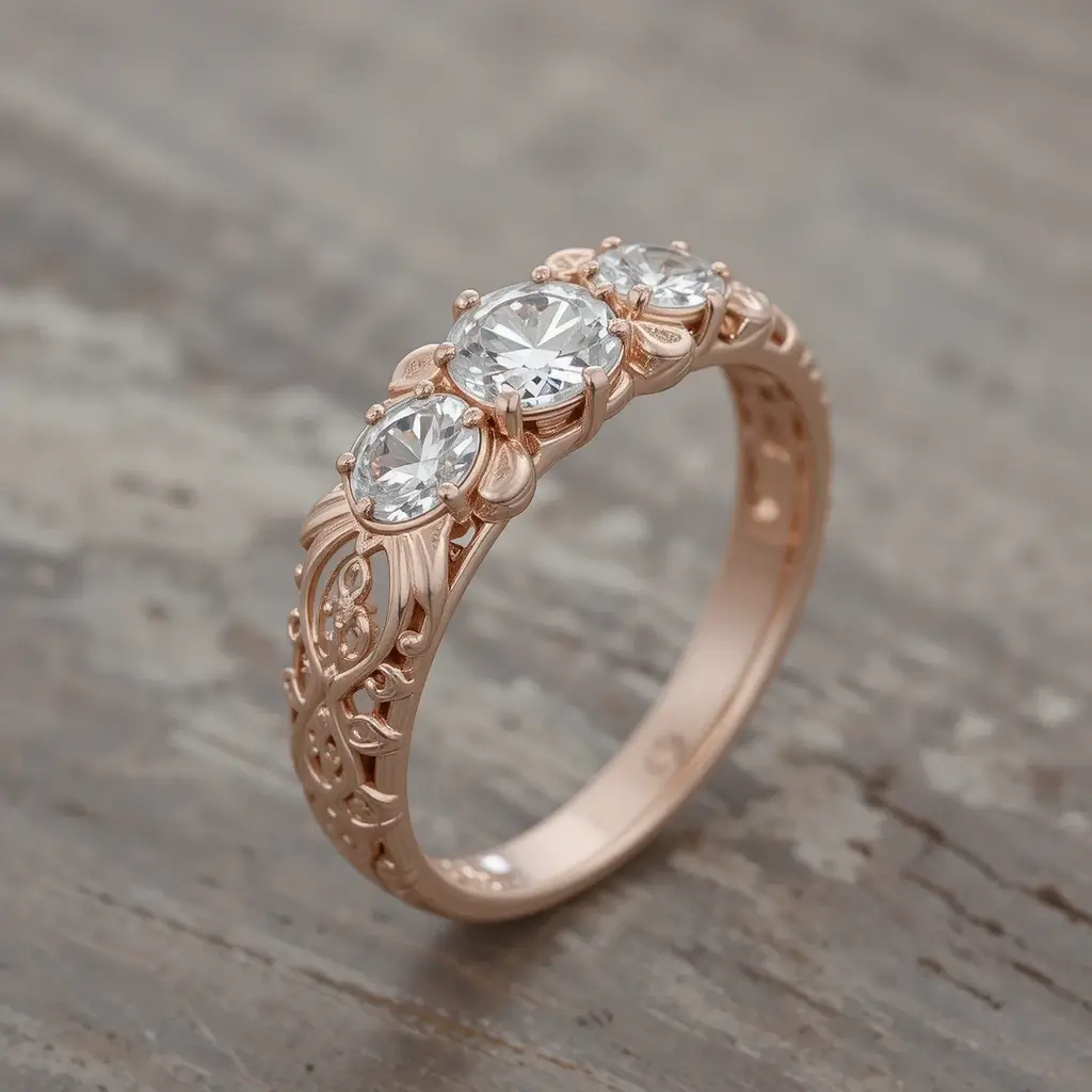 Rose Gold Vintage-Inspired Band