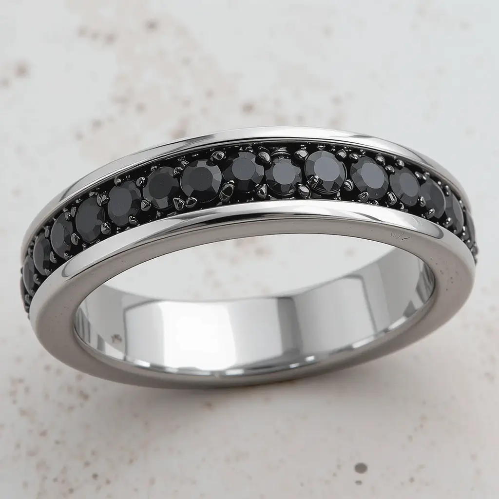 Sapphire Bezel Set Wedding Band