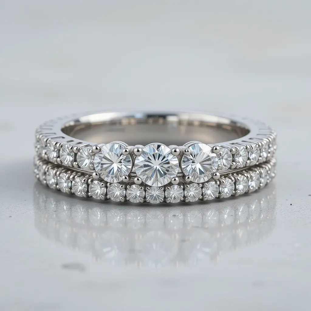 Triple Row Diamond Band