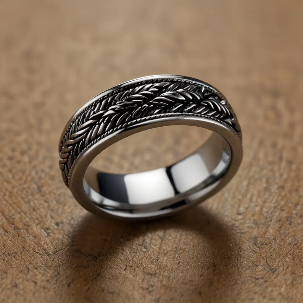 Twisted Rope Design Wedding Band