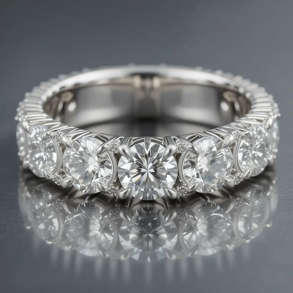 White Gold French Set Band