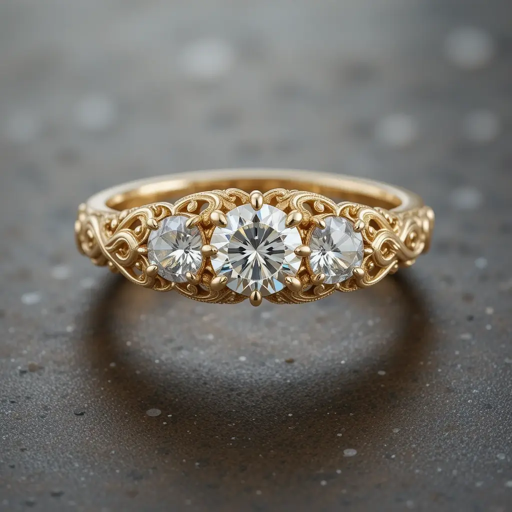 Yellow Gold Filigree Band