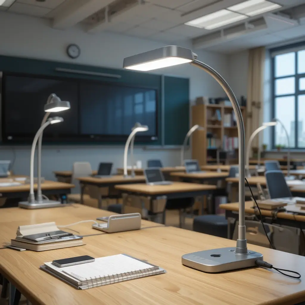 Adjustable LED Desk Light with USB Ports