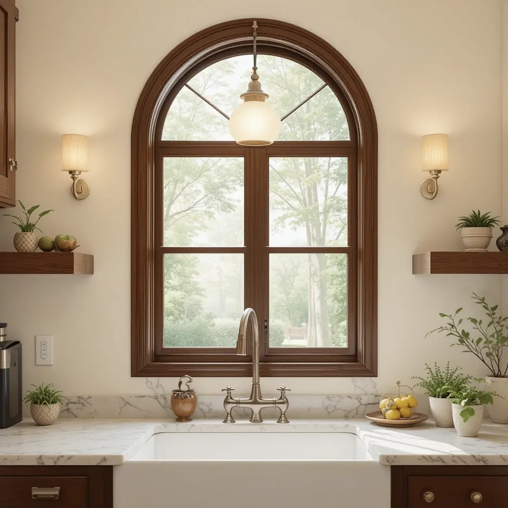 Arched Floor Lamps for the Sink Area