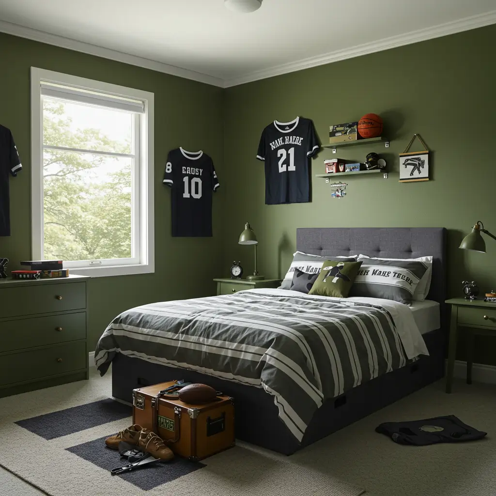Army Green with Sports Theme