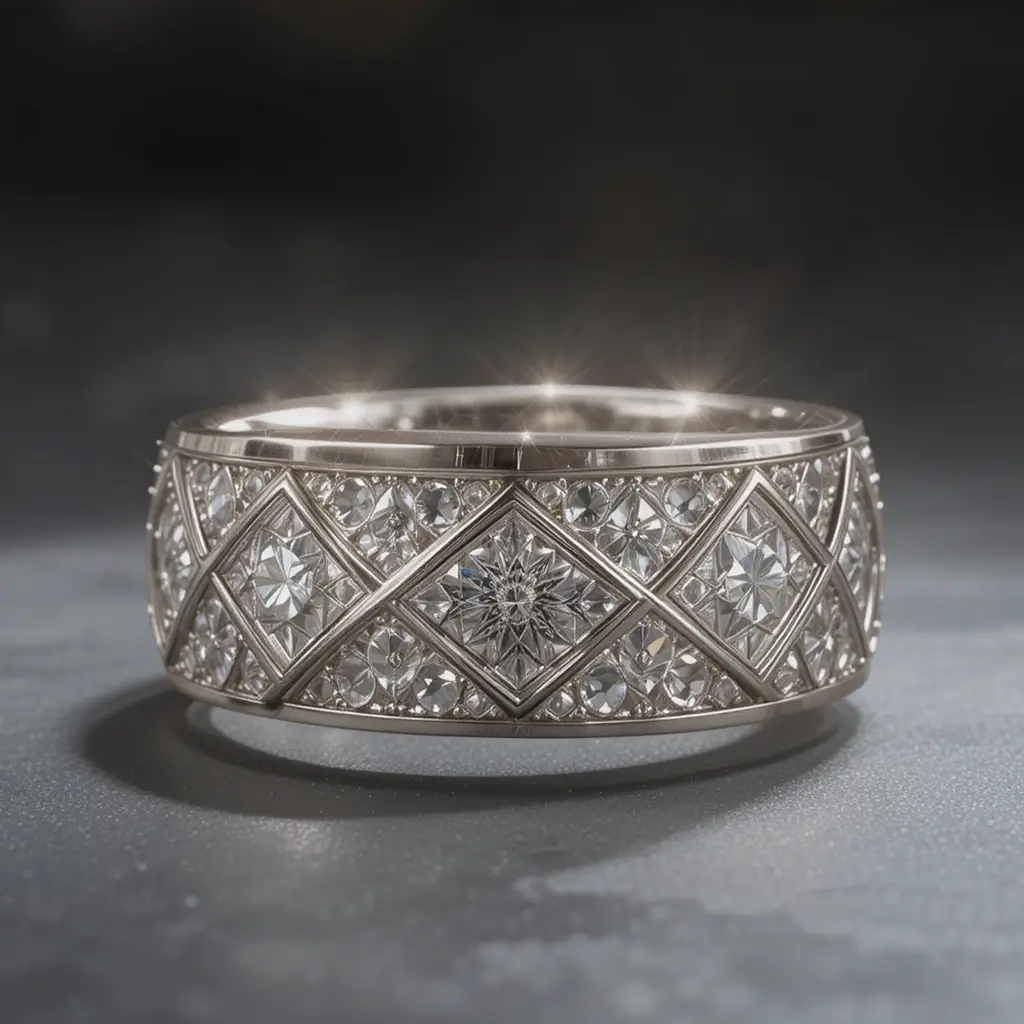 Art Deco Wedding Band
