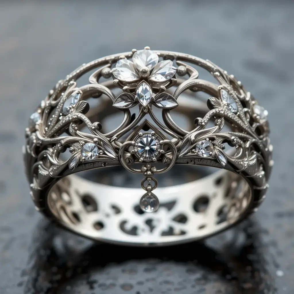 Art Nouveau Wedding Band