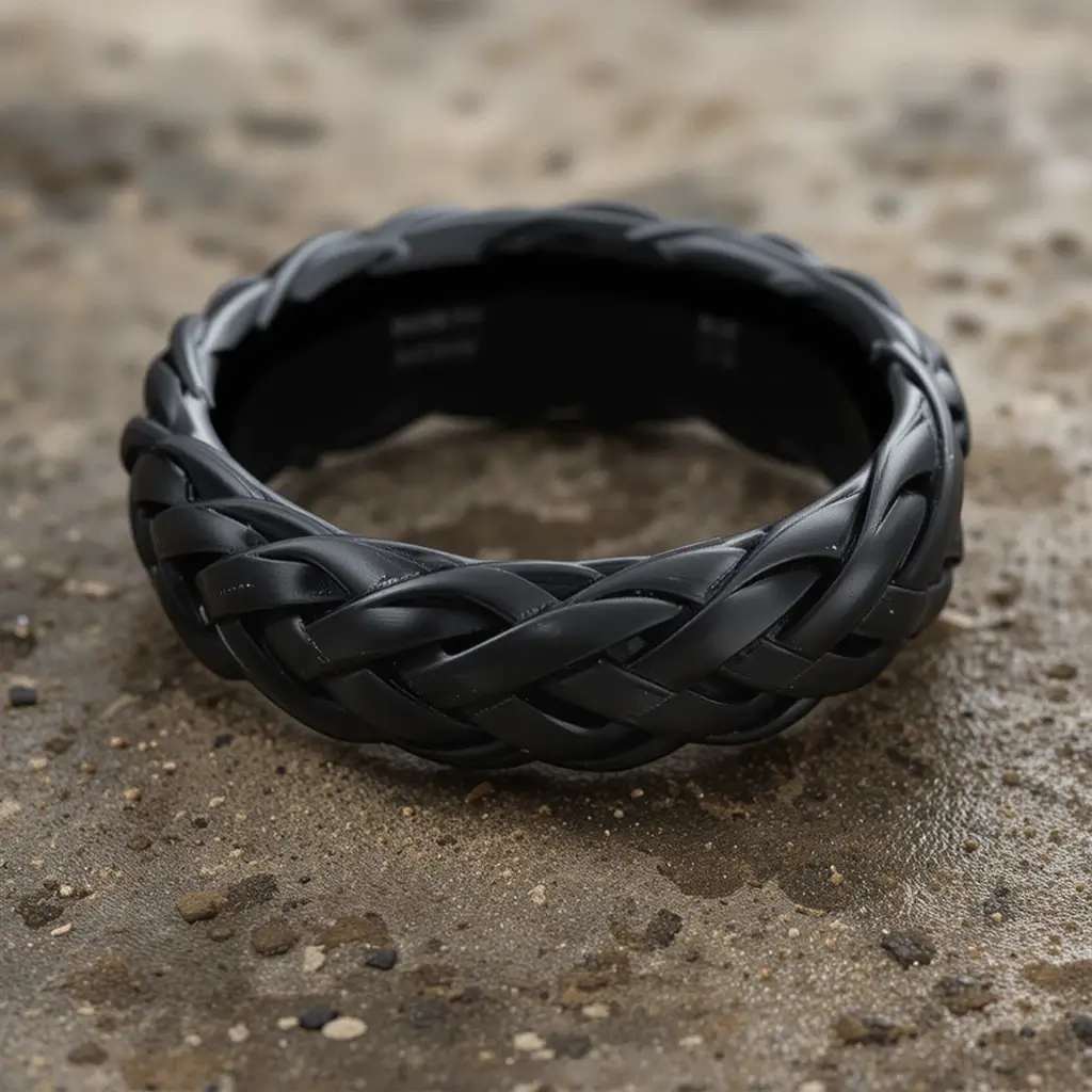 Black Zirconium Braided Band