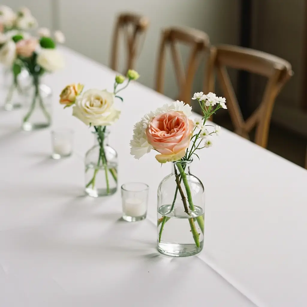 Bleached Florals and White Vases