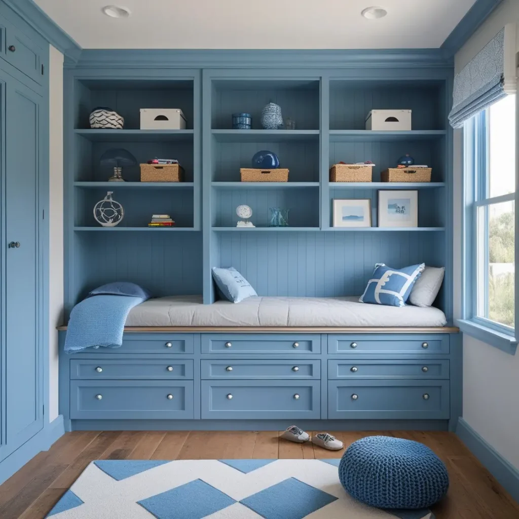 Blue Built-In Storage
