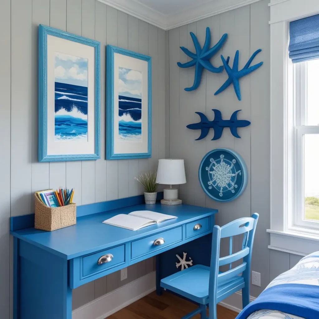 Blue Desk Nook