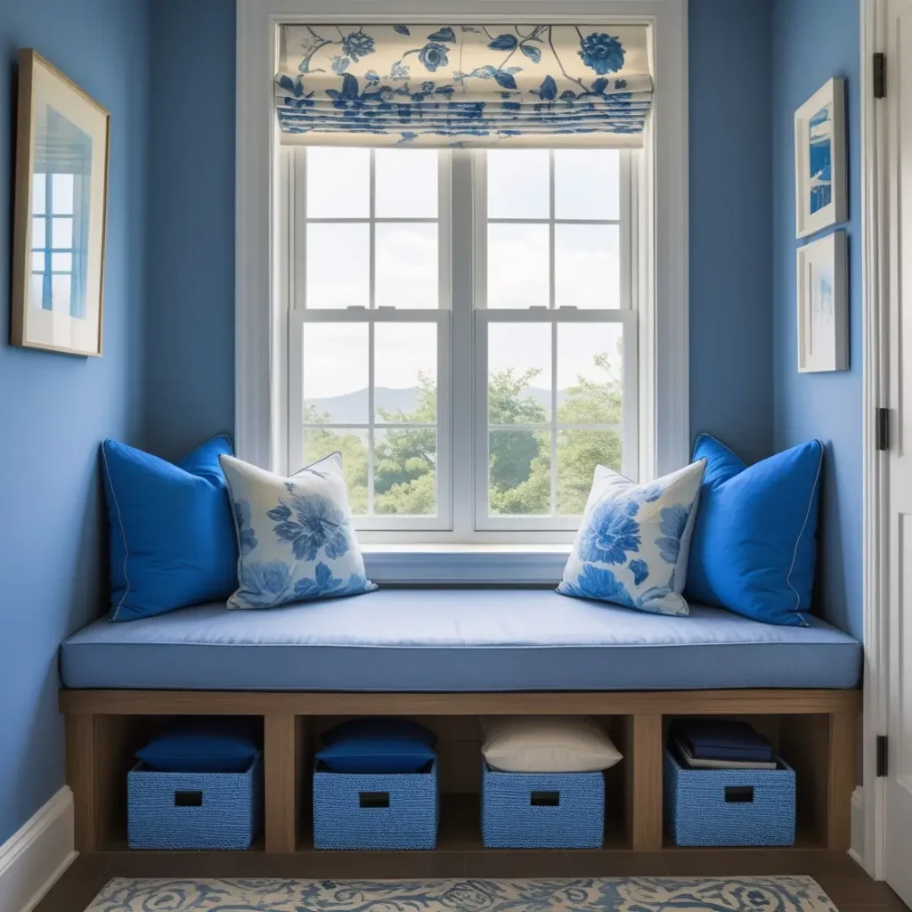 Blue Window Seat Nook