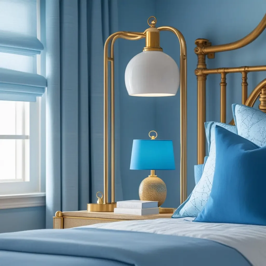 Blue and Gold Lighting Fixtures
