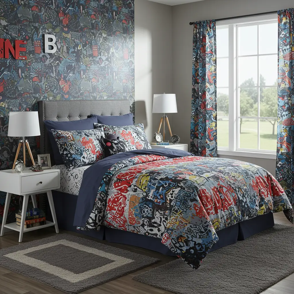 Bold Bedding in Abstract or Grunge Prints