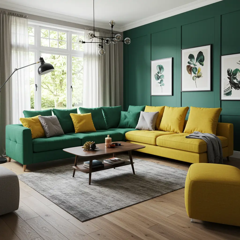Bold Color Pop L-Shaped Sofa